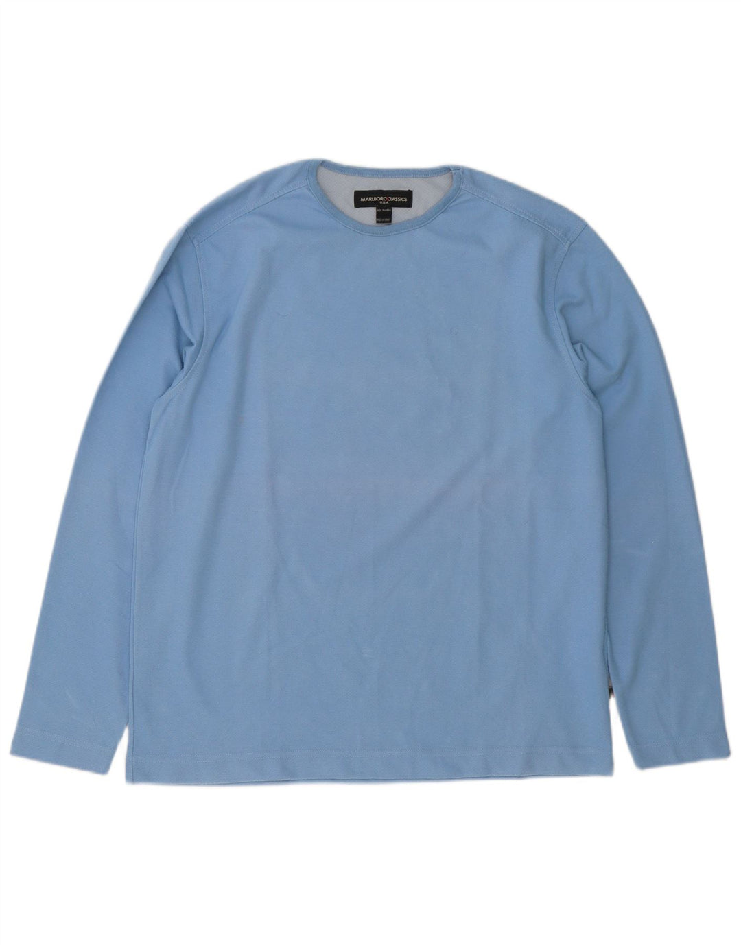 Marlboro Classics Mens Top Manga Longa XL Azul Algodão