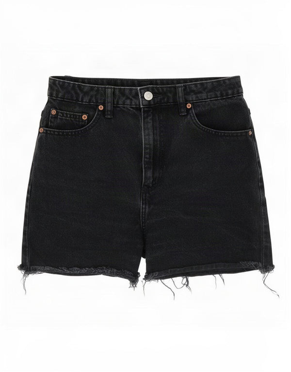 Lee Womens Mom High Rise Denim Shorts EUA 9 Médio W26 Preto
