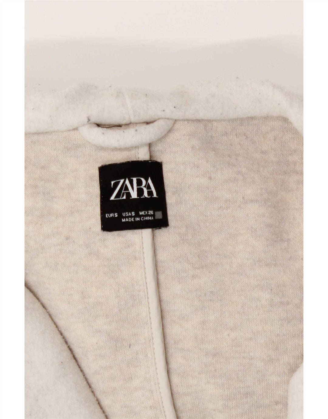 Casaco feminino Zara com capuz grande e trespassado duplo Reino Unido 10 pequeno bege