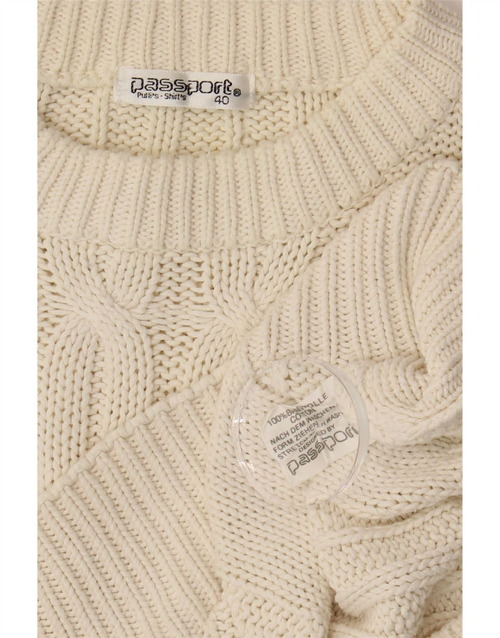PASSPORTS Mens Crew Neck Jumper Sweater UK 40 Medium White Cotton Vintage Passports and Second-Hand Passports from Messina Hembry 