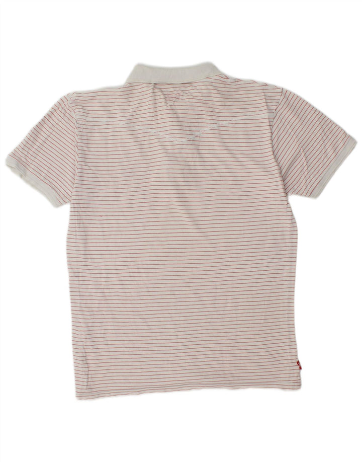 Camisa polo masculina LEVI'S média listrada branca