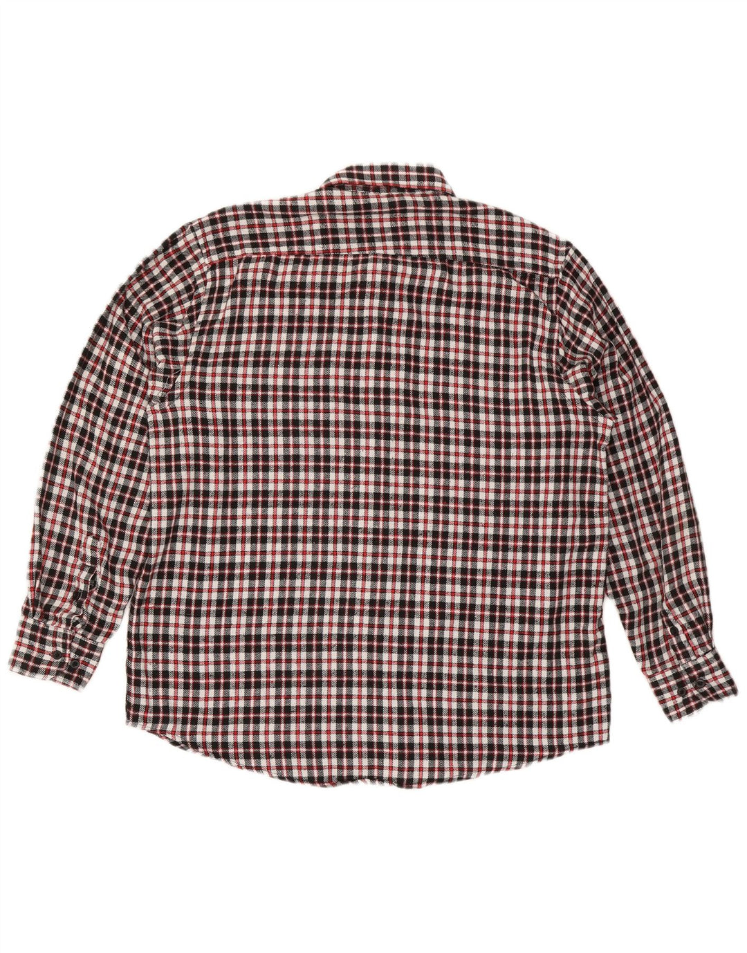 Camisa masculina vintage de flanela tamanho 17 1/2 44 XL vermelho xadrez