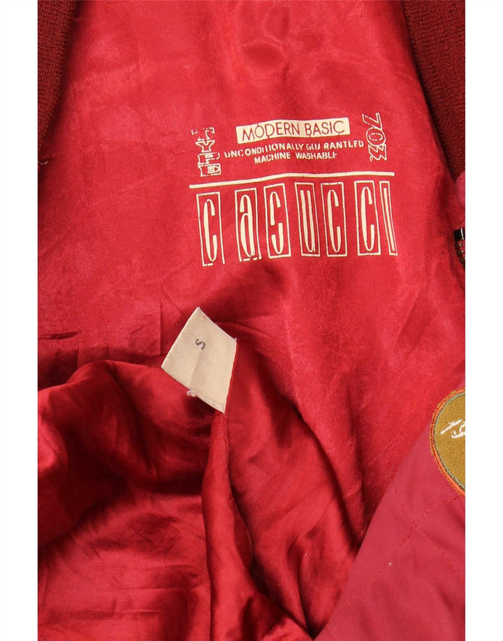 Casucci Mens Loose Fit Bomber Jacket UK 36 Pequeno Poliéster Vermelho Colourblock