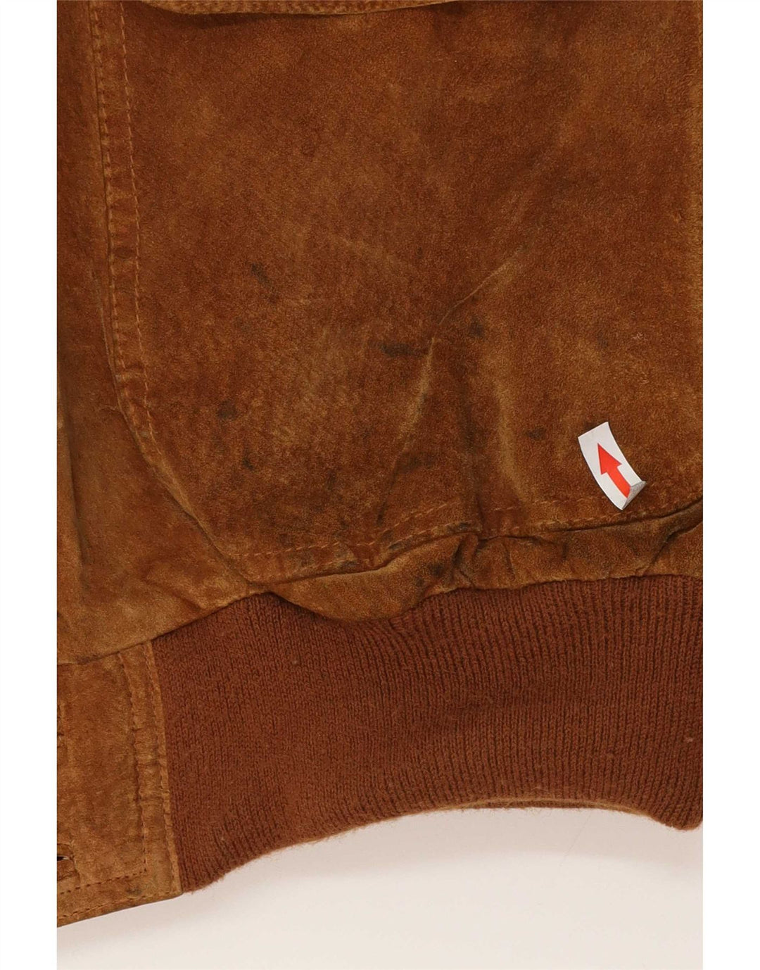 Jaqueta bomber masculina vintage de camurça Reino Unido 42 XL couro marrom