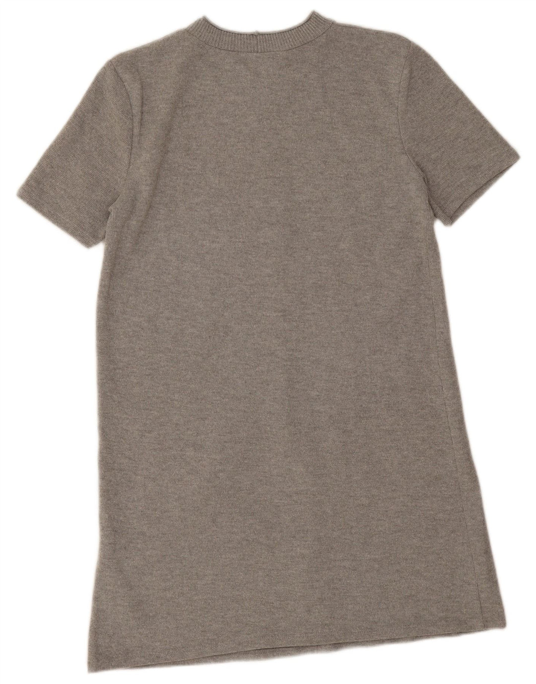 Vestido jumper feminino Zara de mangas curtas Reino Unido 14 poliéster cinza médio