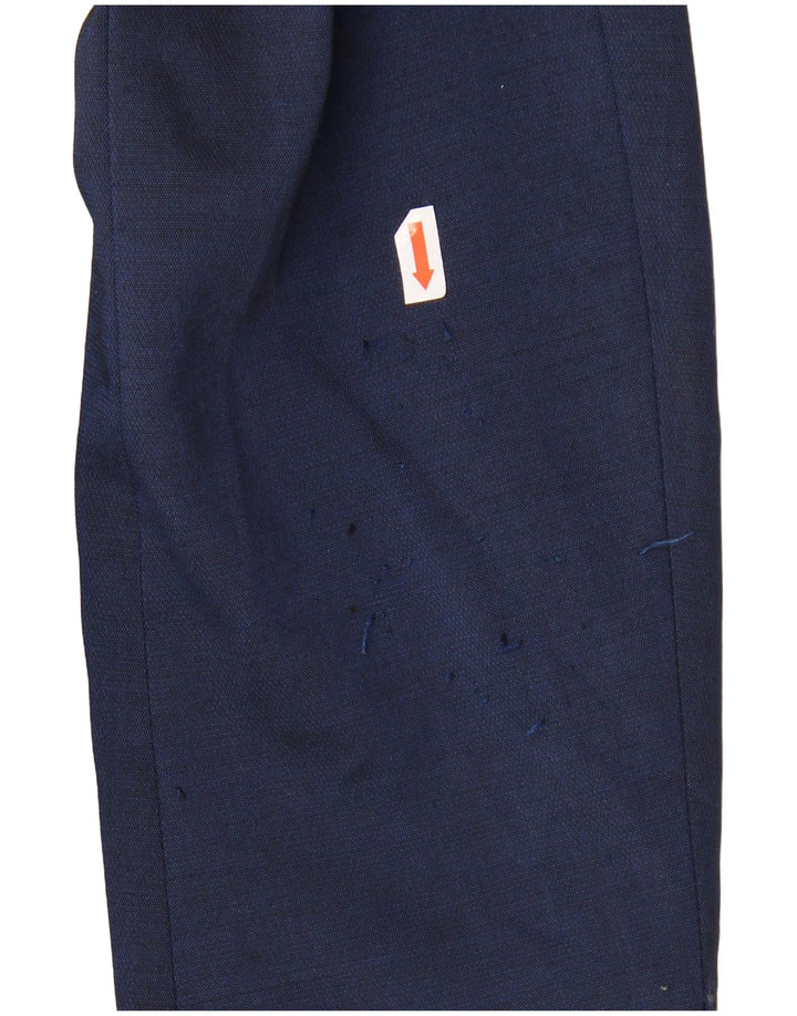 Jaqueta blazer masculina Zara com 2 botões UE 46 pequena azul marinho poliéster