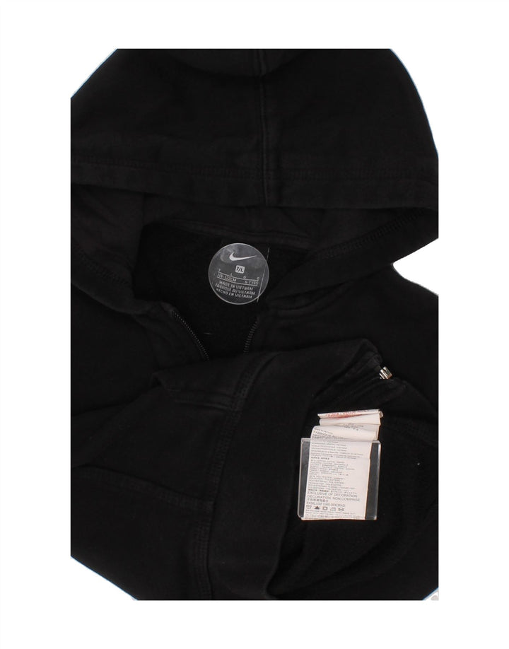 NIKE Girls Zip Hoodie Sweater 6-7 Years Large  Black Cotton Vintage Nike and Second-Hand Nike from Messina Hembry 