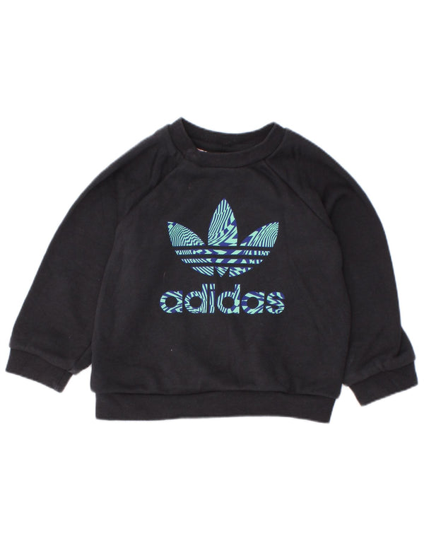 Suéter gráfico Adidas Baby Boys 6-9 meses algodão preto