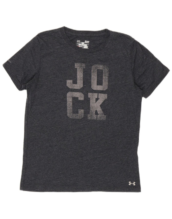 Camiseta feminina Under Armour Heat Gear Graphic UK 10 pequena cinza