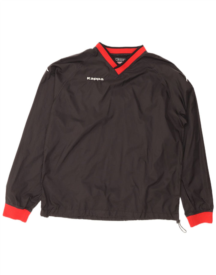 KAPPA Mens Pulôver Treino Top 2XL Preto Colourblock Poliéster