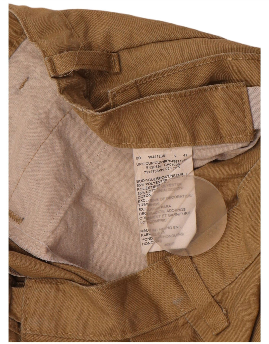 Calças Dickies masculinas Pegged Cargo W40 L30 poliéster bege