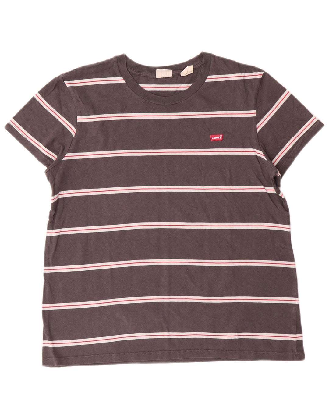 Camiseta feminina Levi's UK 14 listrada cinza médio