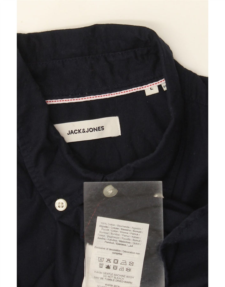 Camisa masculina Jack & Jones grande algodão azul marinho
