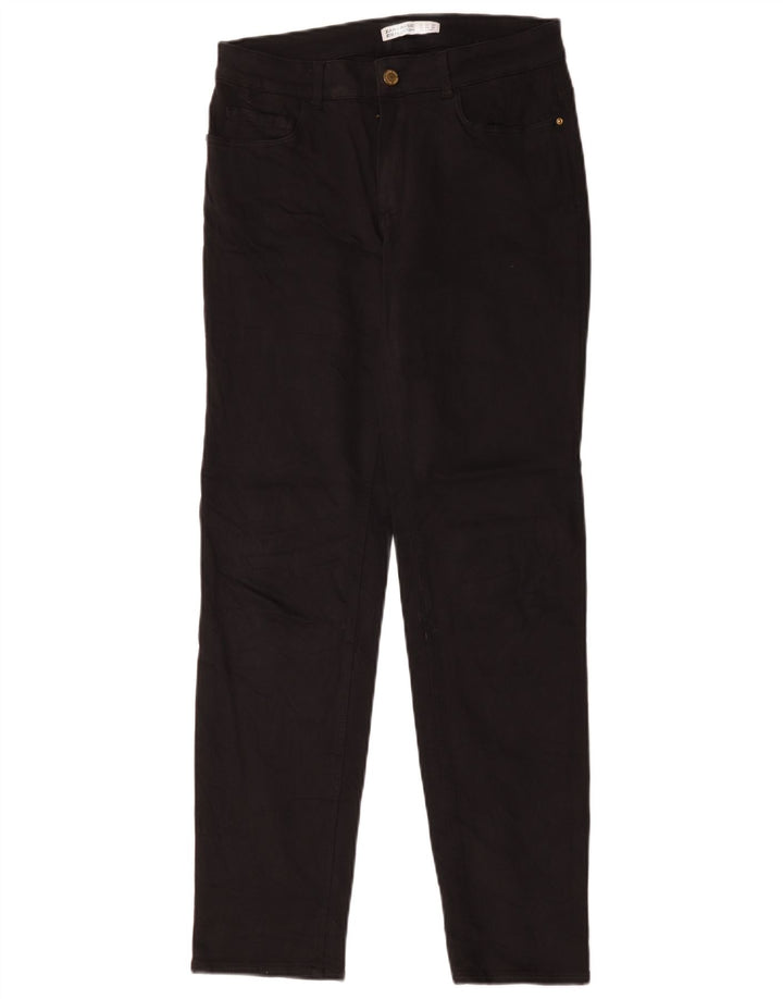 Calça jeans reta feminina Zara EU 40 médio W30 L30 algodão preto