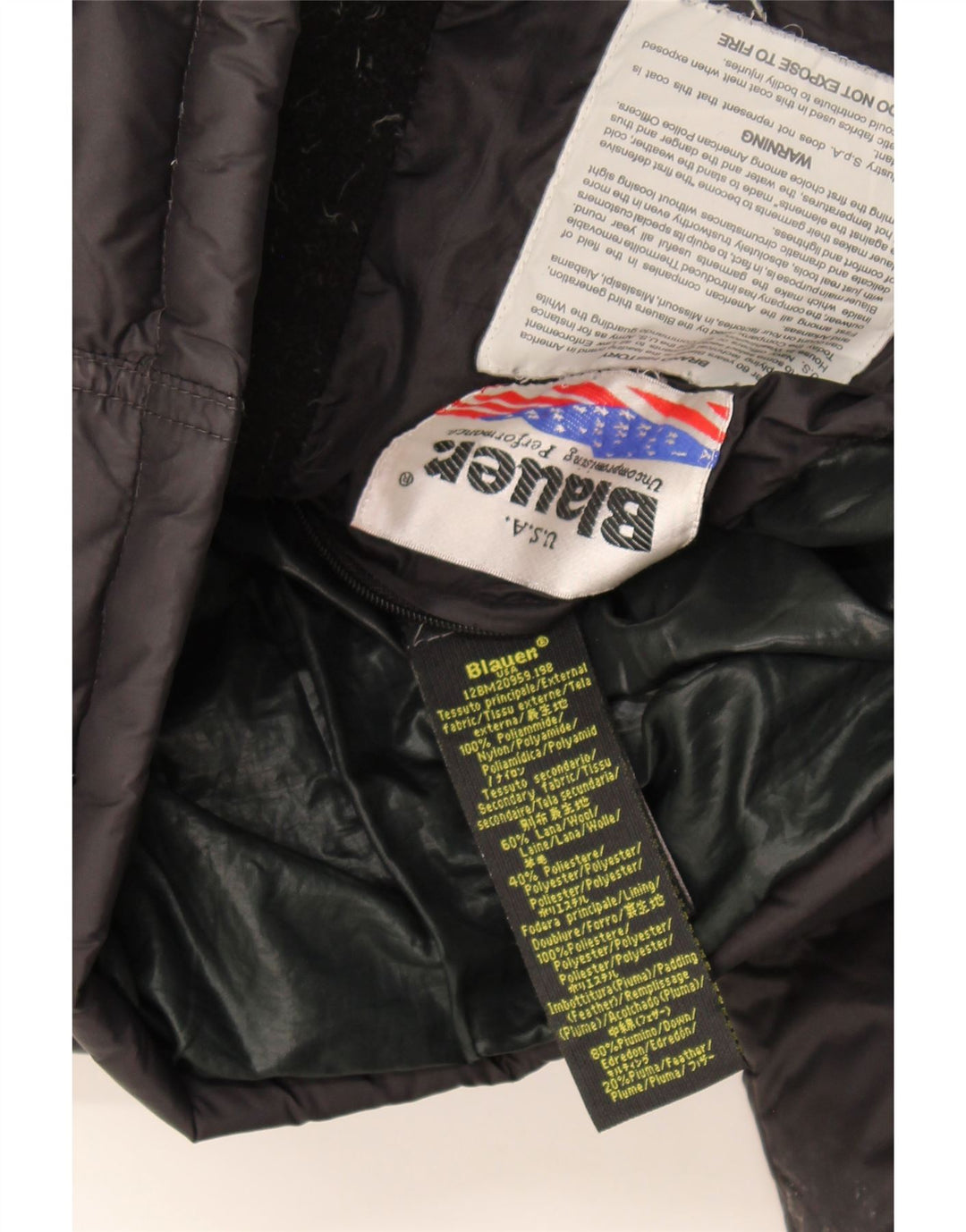 Jaqueta masculina acolchoada com capuz Blauer UK 42 grande poliamida preta