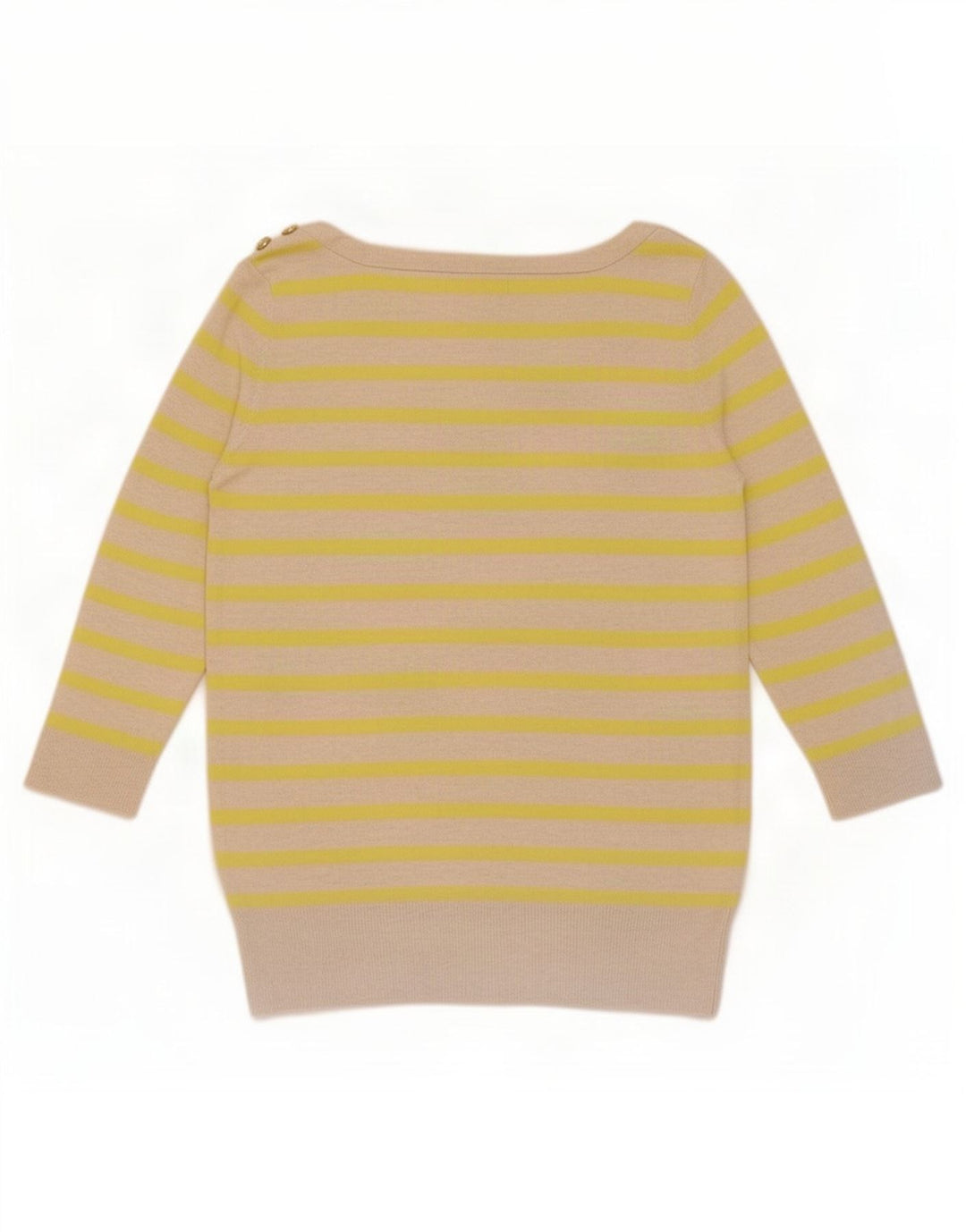 Blusa feminina manga 3/4 Gap UK 12 listrada bege média