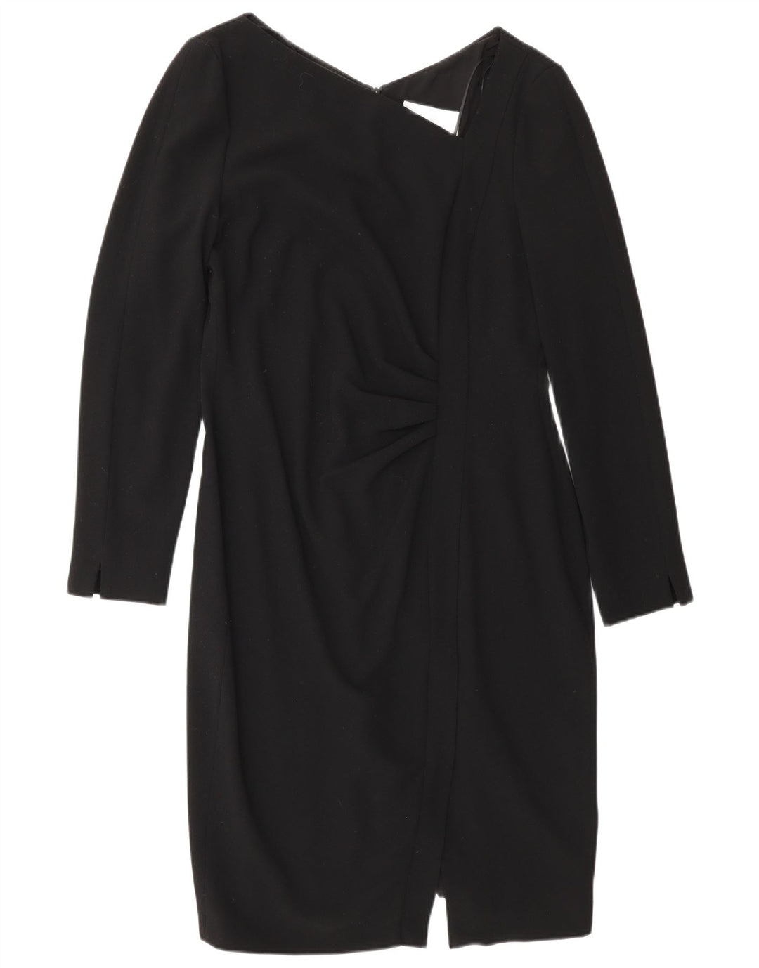 L.K. Vestido feminino Bennett com bainha de manga comprida Reino Unido 14 grande poliéster preto