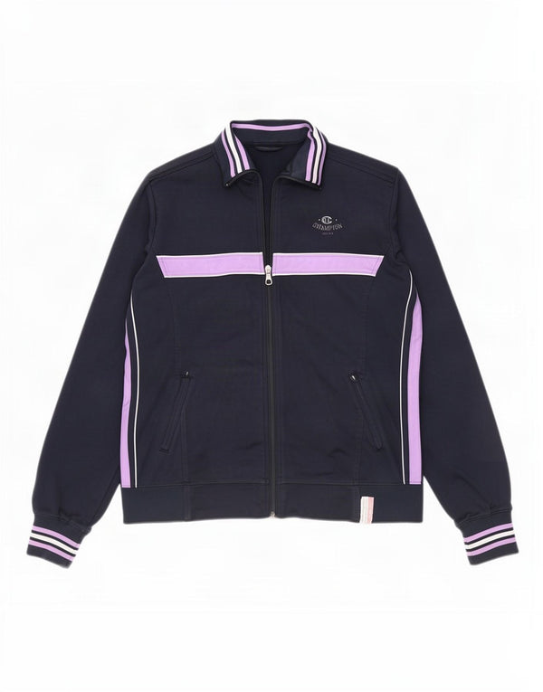 Jaqueta feminina Champion UK 14 médio azul marinho colorblock