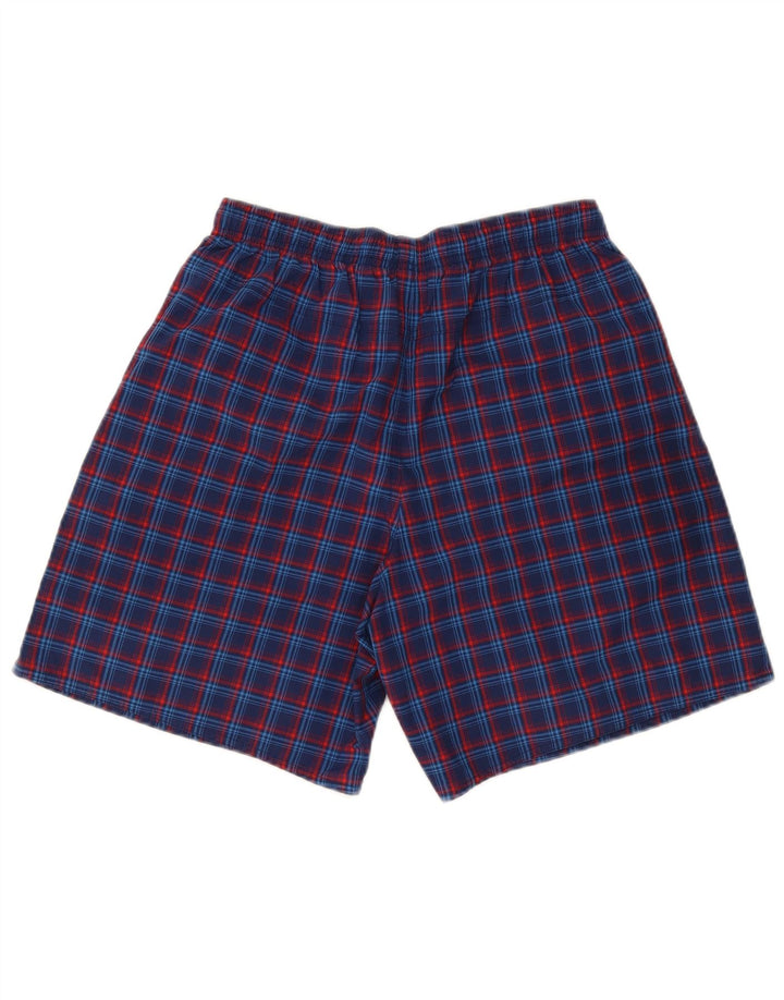 Adidas Mens Sport Shorts Médio Azul Marinho Xadrez Poliéster