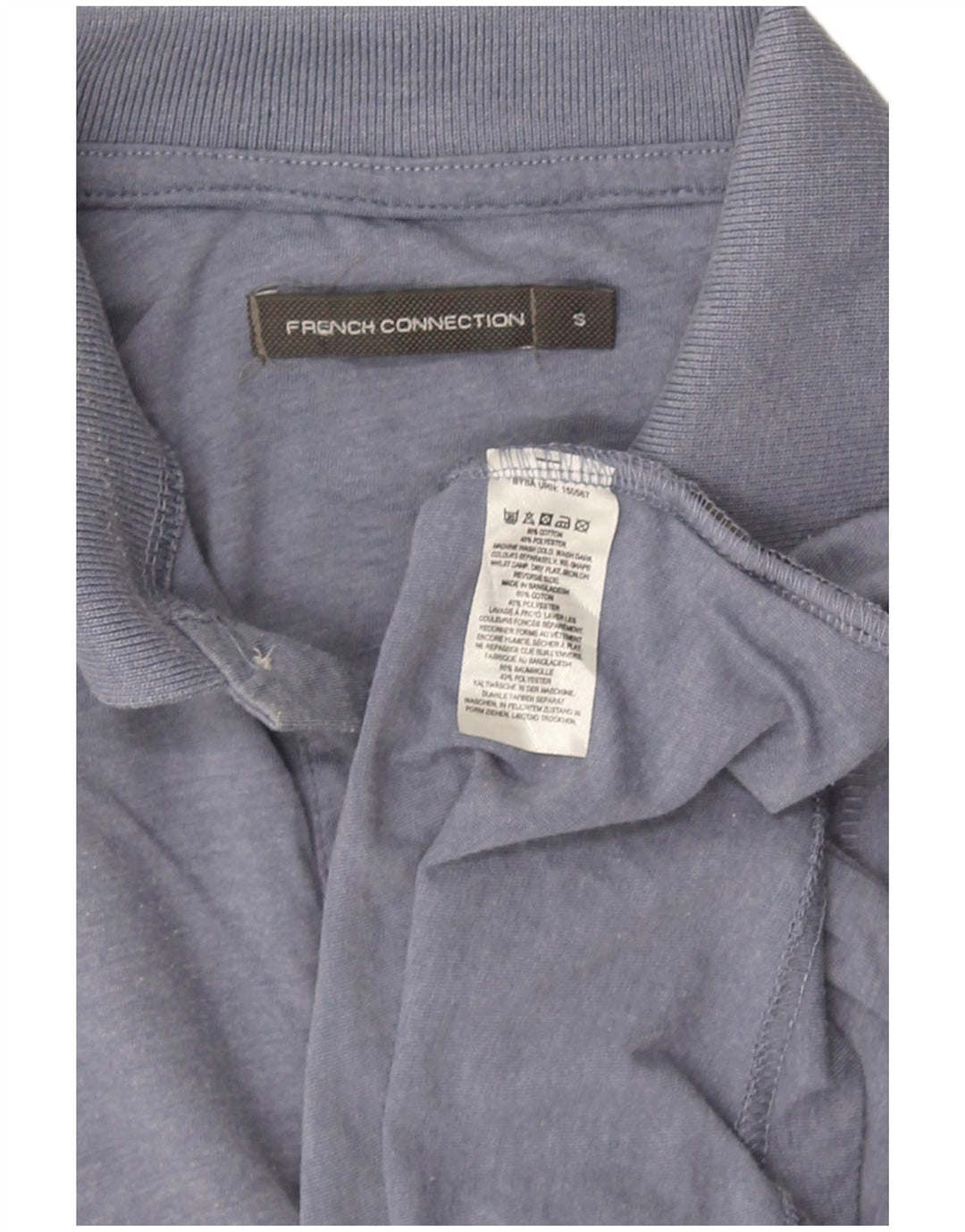 Camisa polo masculina FRENCH CONNECTION pequena azul algodão