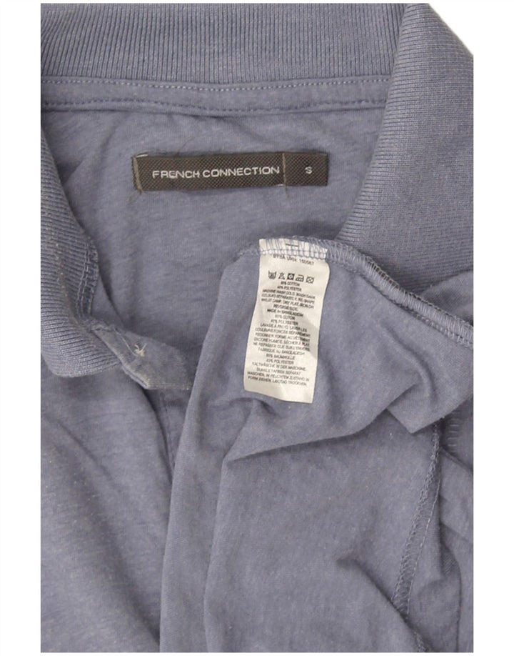 Camisa polo masculina FRENCH CONNECTION pequena azul algodão