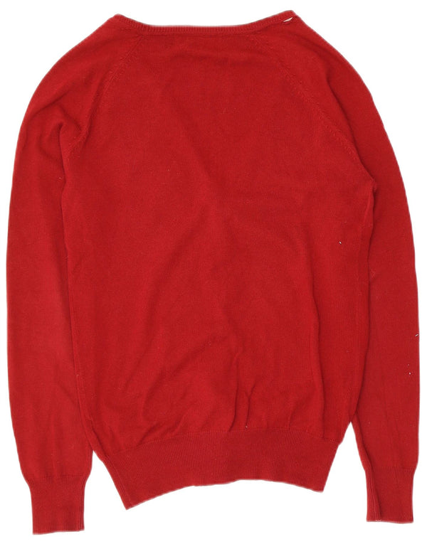 Suéter cardigã feminino Zara Reino Unido 12 algodão vermelho médio