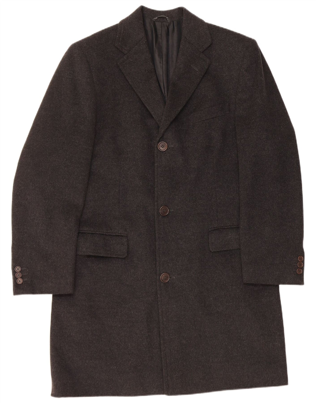 Sobretudo masculino vintage IT 50 grande lã preta