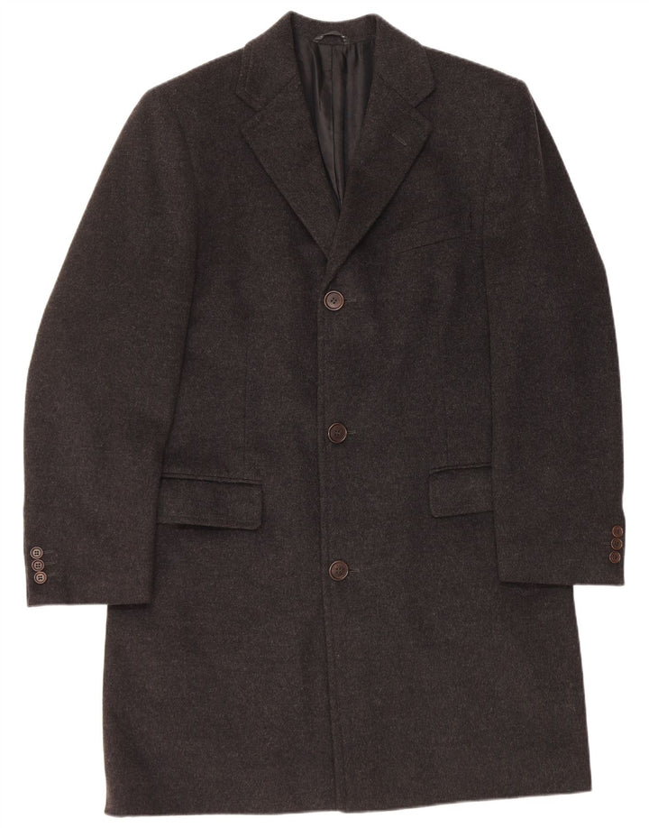 Sobretudo masculino vintage IT 50 grande lã preta