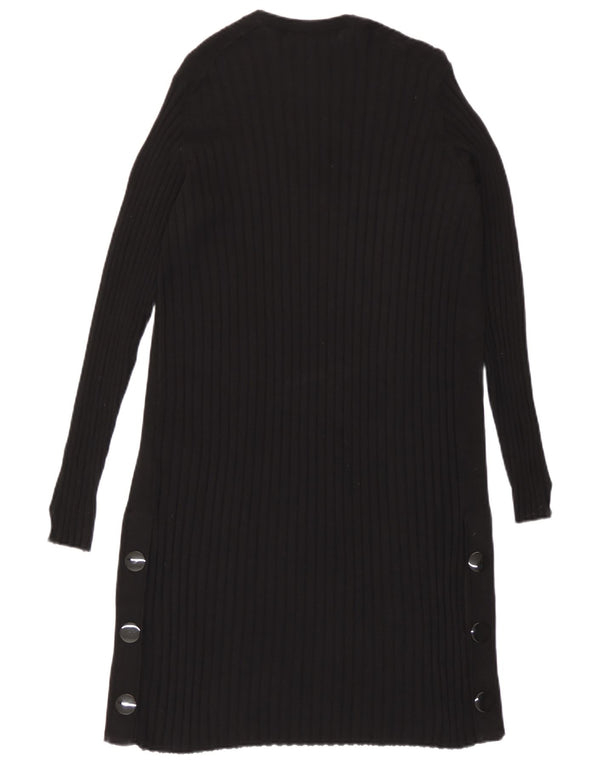 Marks & Spencer Suéter feminino Longline Open Cardigan Reino Unido 10 Pequeno Preto