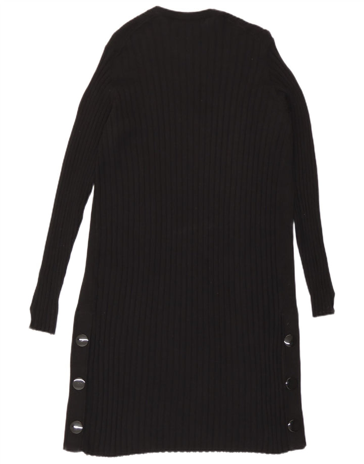 Marks & Spencer Suéter feminino Longline Open Cardigan Reino Unido 10 Pequeno Preto