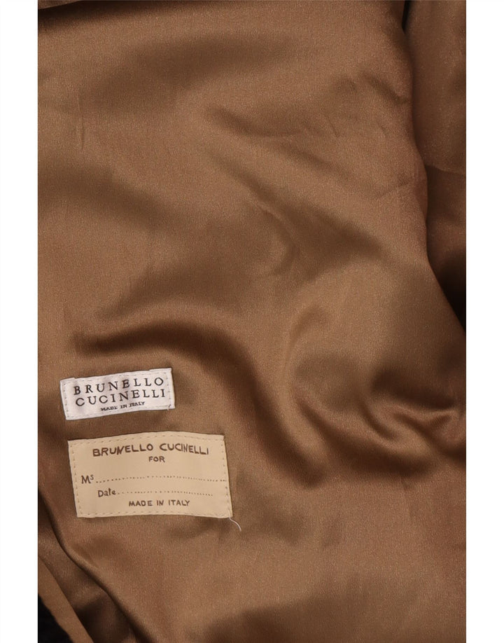 BRUNELLO CUCINELLI Casaco feminino duplo breasted UE 40 pequeno preto clássico