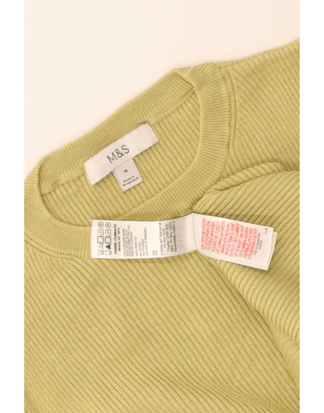 Camiseta feminina Marks & Spencer Top UK 12 Viscose verde médio