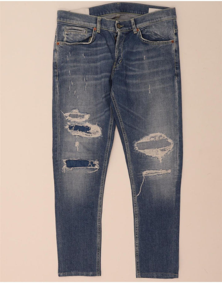 Dondup Jeans skinny masculino desgastado W36 L29 algodão azul