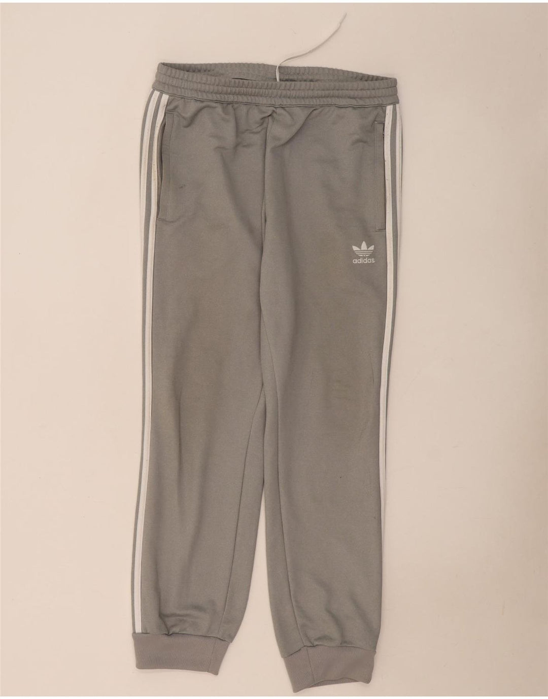Calça de treino masculina Adidas Joggers grande poliéster cinza