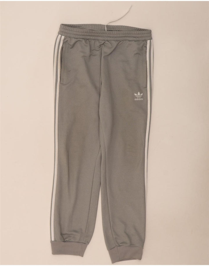 Calça de treino masculina Adidas Joggers grande poliéster cinza