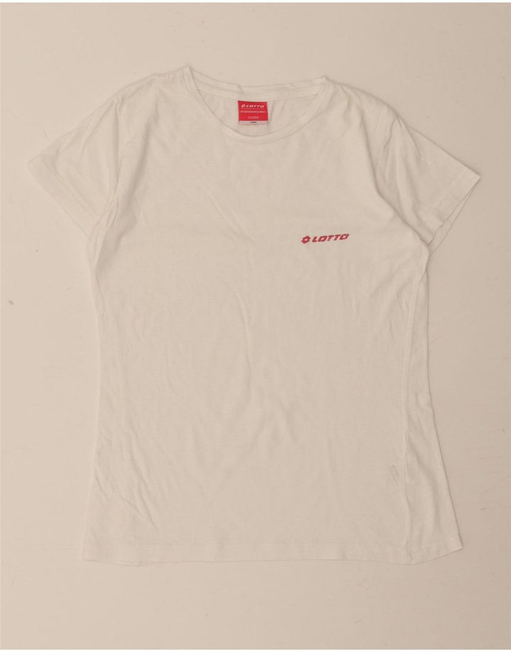 LOTTO Girls T-Shirt Top 11-12 Years White Cotton Vintage Lotto and Second-Hand Lotto from Messina Hembry 