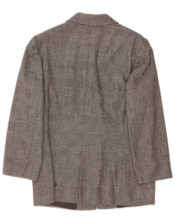 Jaqueta Blazer Feminina Valentino com 3 Botões Reino Unido 12 Cinza Médio Houndstooth