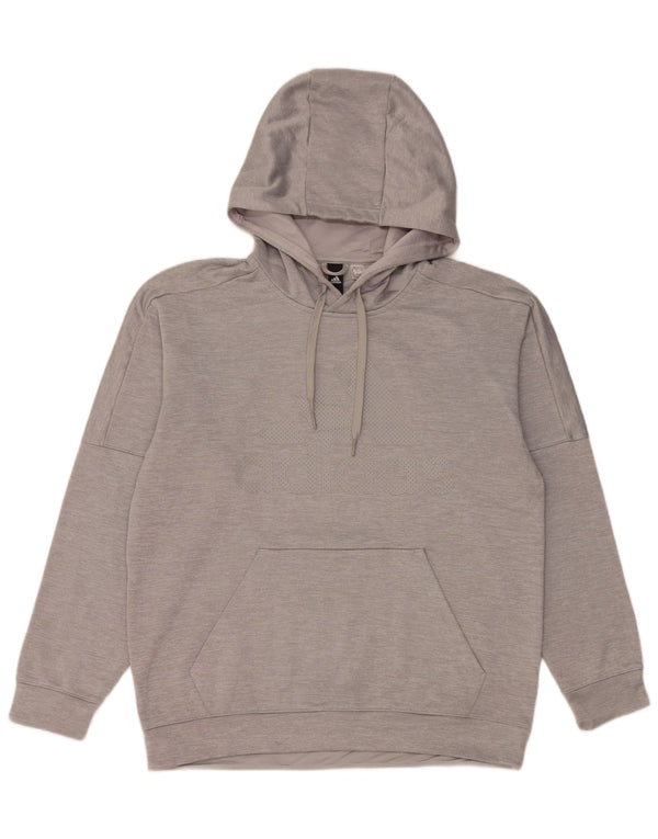 Adidas Mens Climawarm Graphic Hoodie Jumper Grande Cinza Poliéster