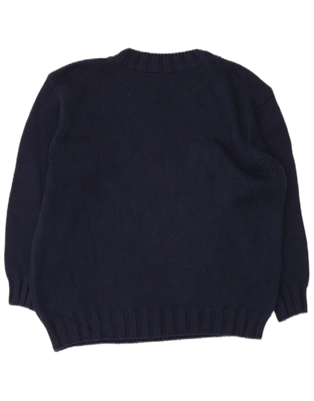 Suéter feminino Benetton com gola redonda IT 42 médio azul marinho floral