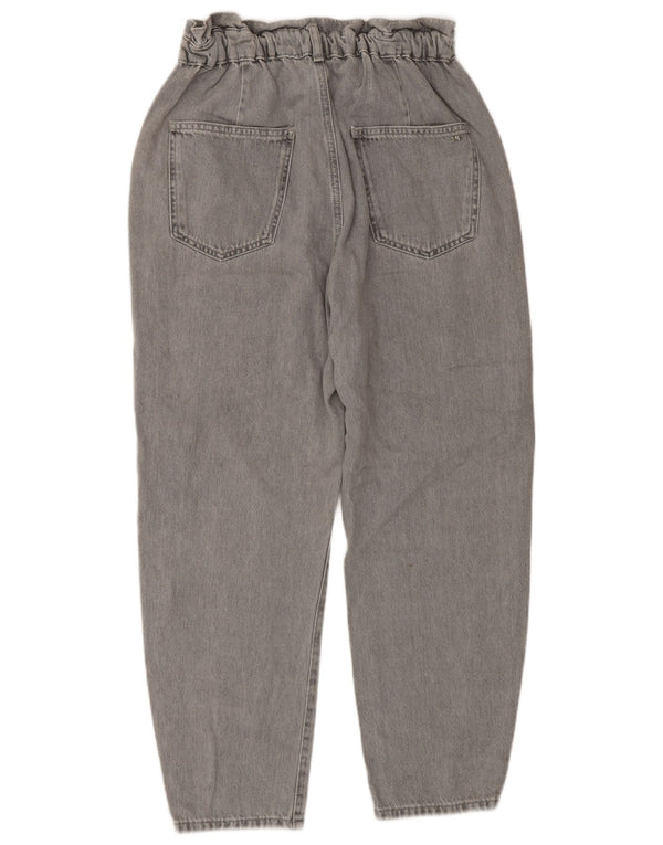 Calça jeans feminina Zara com cintura alta e cintura alta EU 38 pequeno W28 L26 algodão cinza