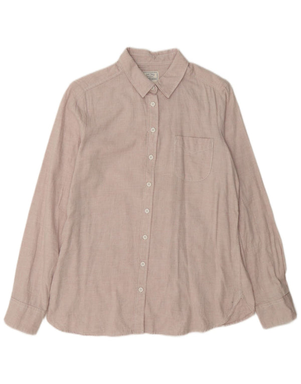 Camisa feminina de manga comprida Fat Face UK 10 algodão rosa pequeno