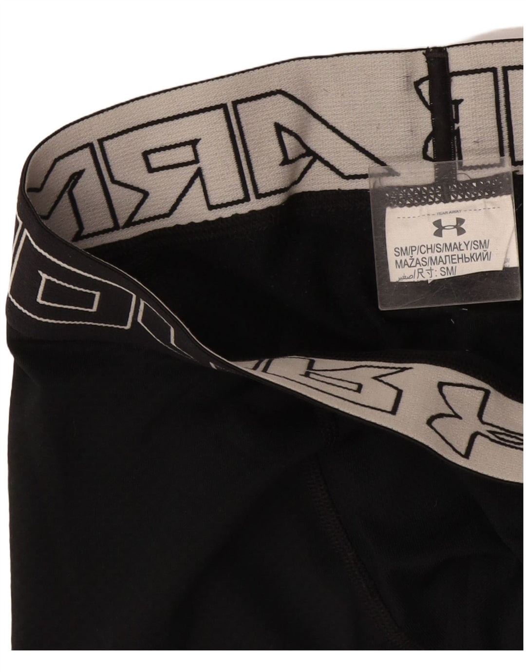 Under Armour Womens Capri Leggings UK 10 Pequeno Preto Geométrico
