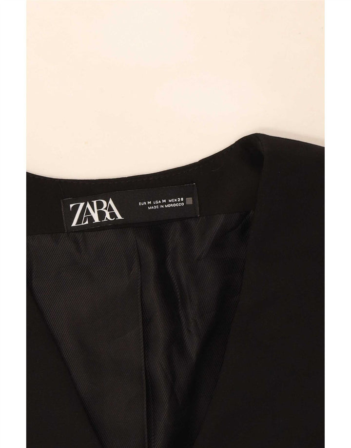 Colete feminino Zara UK 14 poliéster preto médio
