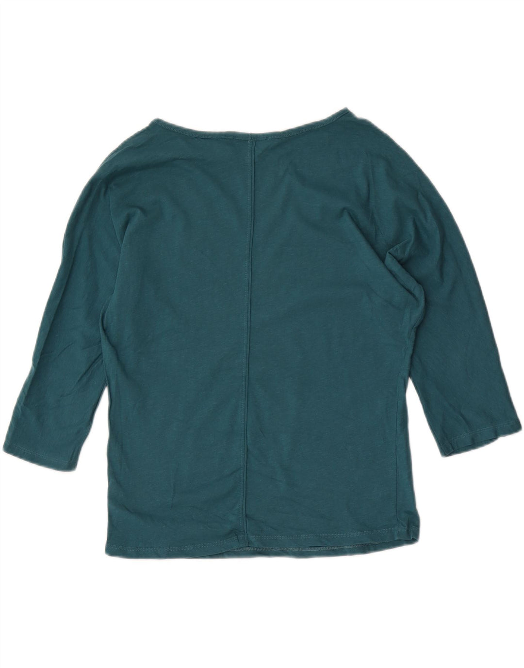 Top feminino Oasis manga 3/4 Reino Unido 10 pequeno algodão verde