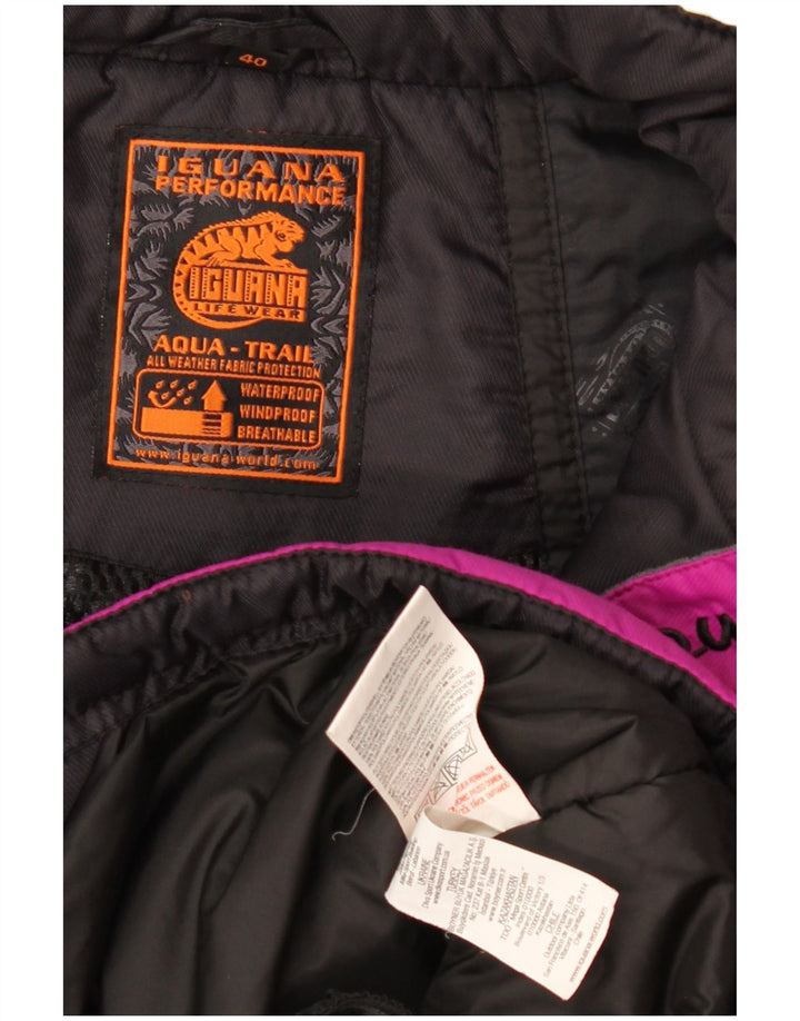 Jaqueta de esqui com capuz feminina Iguana EU 40 poliéster colorblock rosa médio