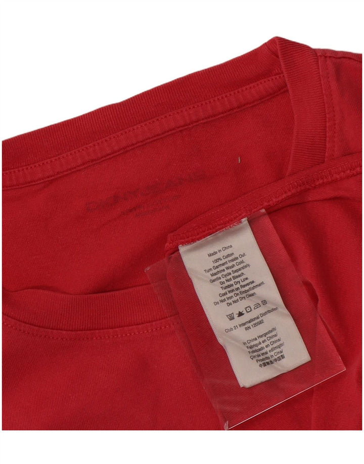 Camiseta gráfica masculina Dkny Top médio algodão vermelho