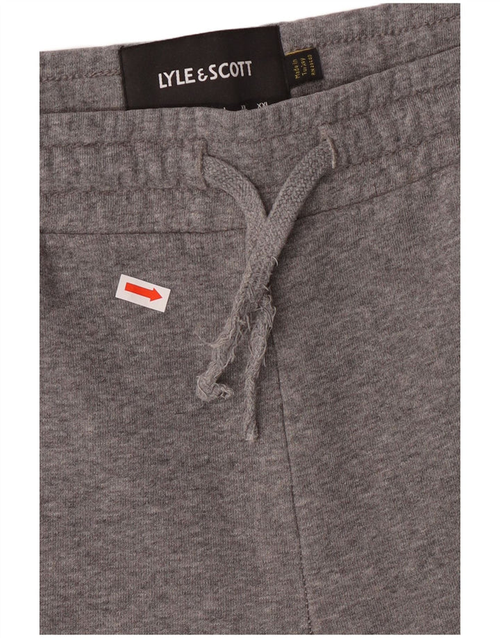 Lyle & Scott Calça de treino masculina Joggers cinza médio algodão manchado
