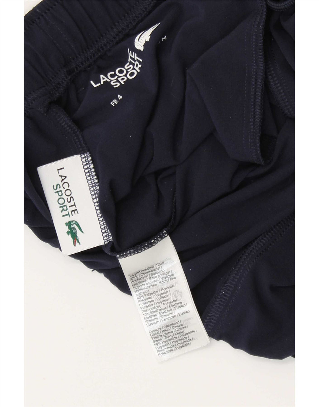 Shorts esportivos gráficos masculinos Lacoste tamanho 4 médio azul marinho poliéster