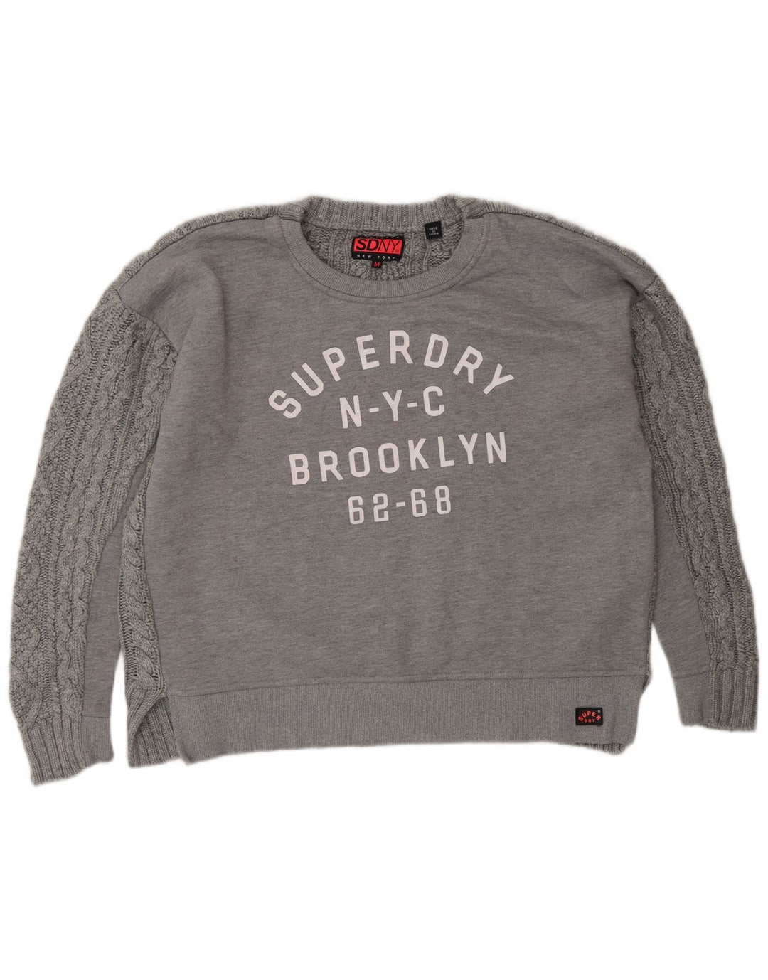Jumper de moletom gráfico oversized feminino SUPERDRY Reino Unido 14 cinza médio