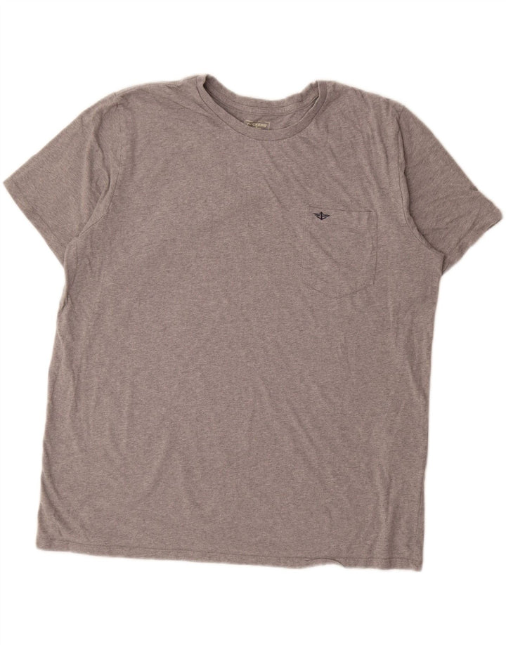 Camiseta masculina DOCKERS top 2XL algodão manchado cinza